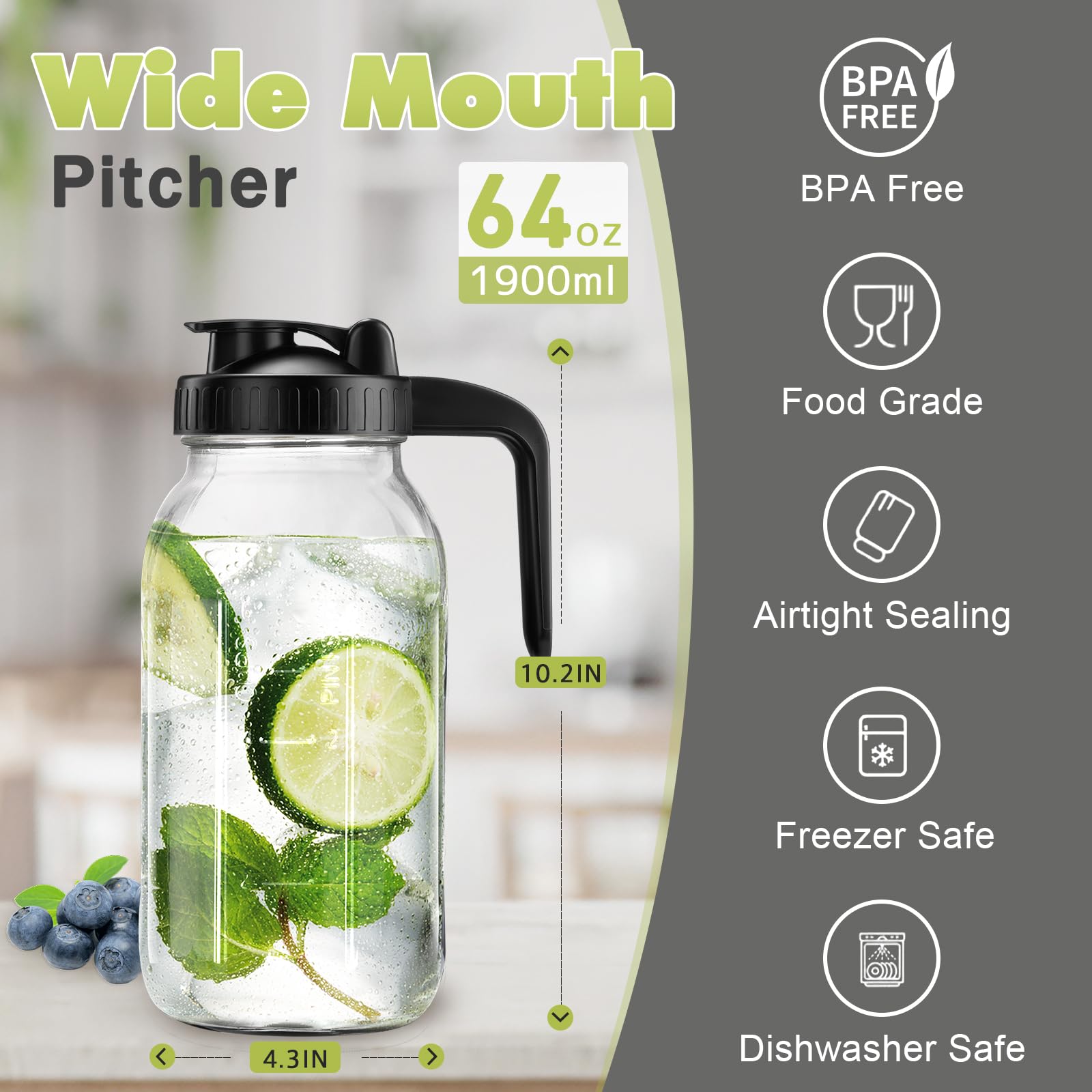 Miradexic jarra para té helado y bebidas frías.