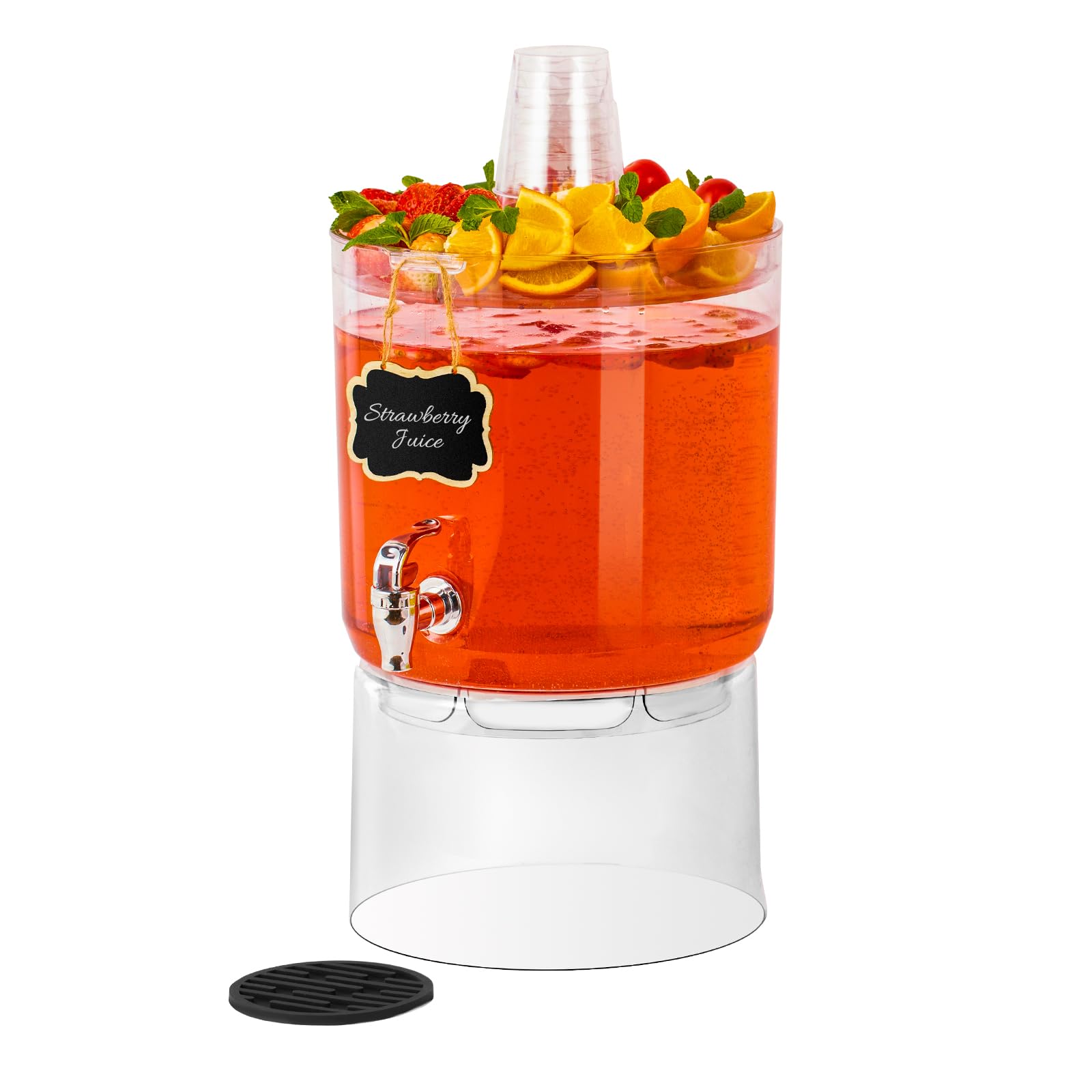 Dispensador MiraFure de dos galones con tapa plana para servicio en fiestas.