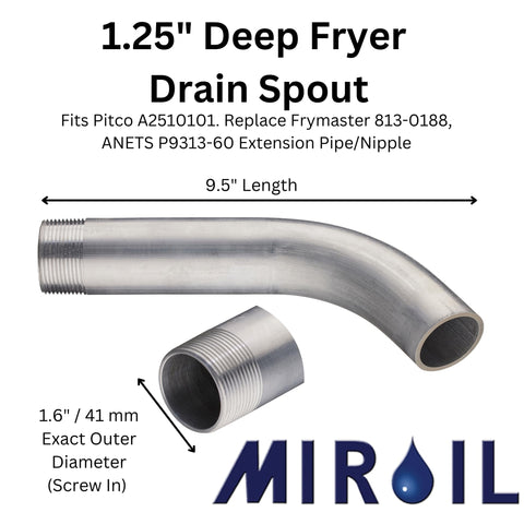 MirOil extencion desague freidora 9-5 pulgadas: instalación rápida y compatible