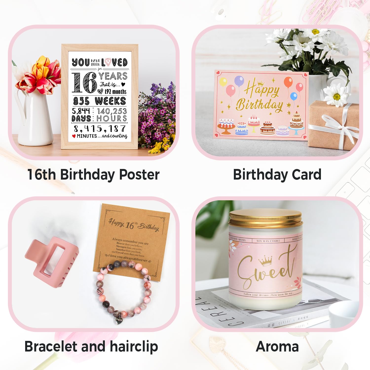 Neceser de maquillaje Mirasphere con estampado inspirador para organizar productos.