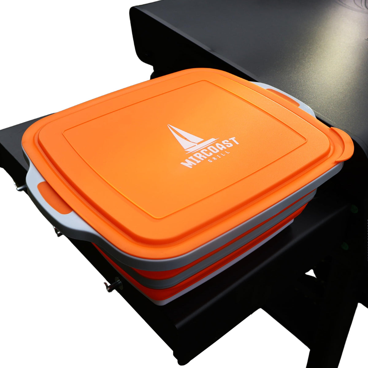MIRCOAST GRILL Tubo de preparación colapsable con tapa para barbacoa y marinado