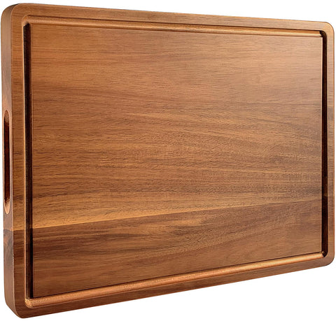 Misawce tabla de corte acacia grande, vista superior, ideal para preparación diaria