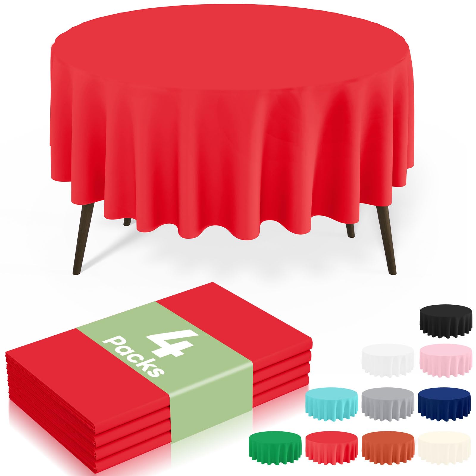 Mantel desechable Misaya redondo de 84 pulgadas para protección de mesa en eventos
