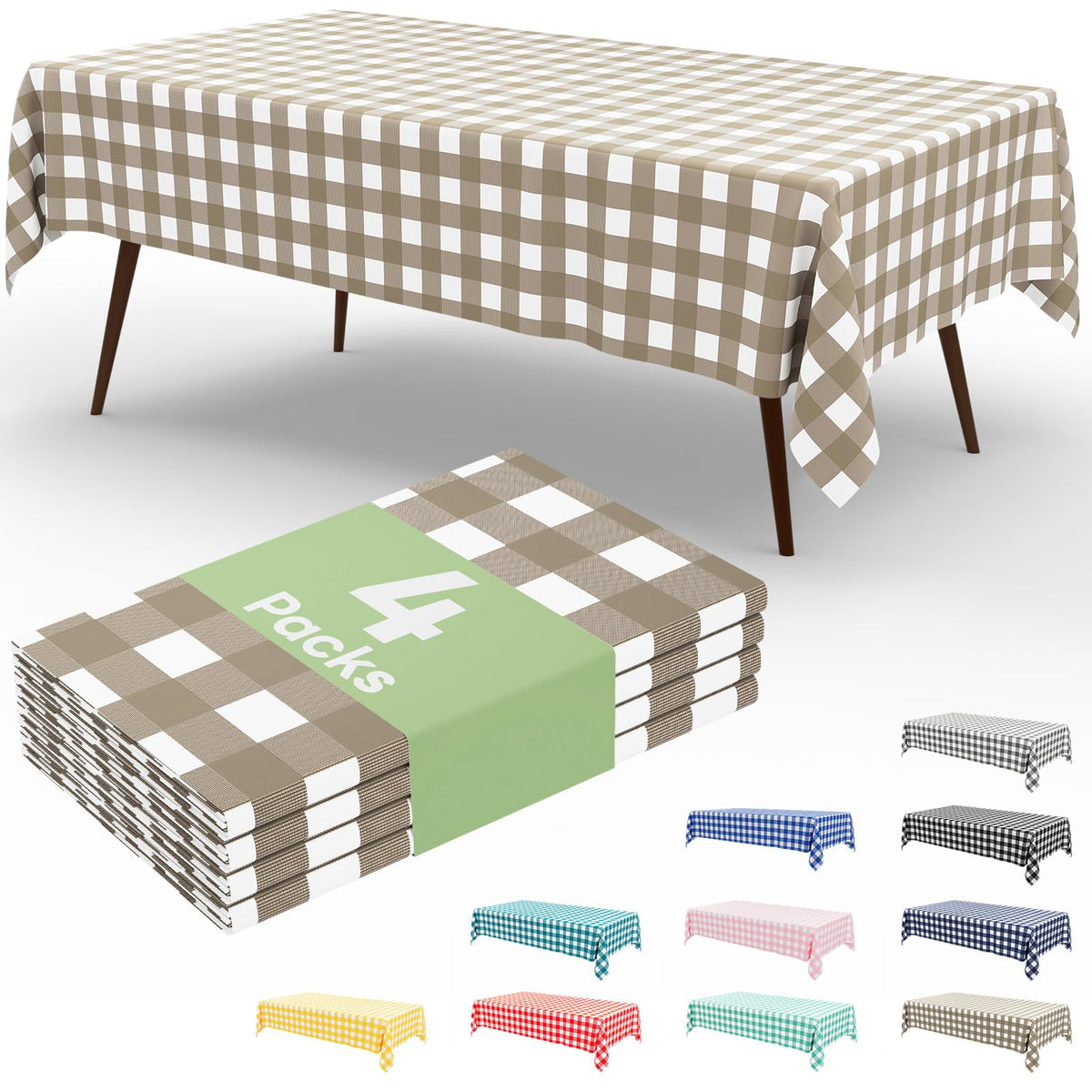 Mantel desechable misaya con cuadros Buffalo, ideal para picnic y cumpleaños.