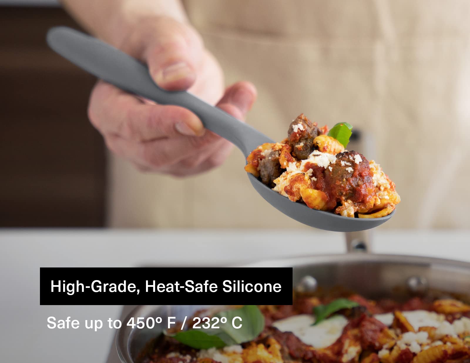 Cuchara de silicona Misen resistente al calor hasta 450°F para saltear
