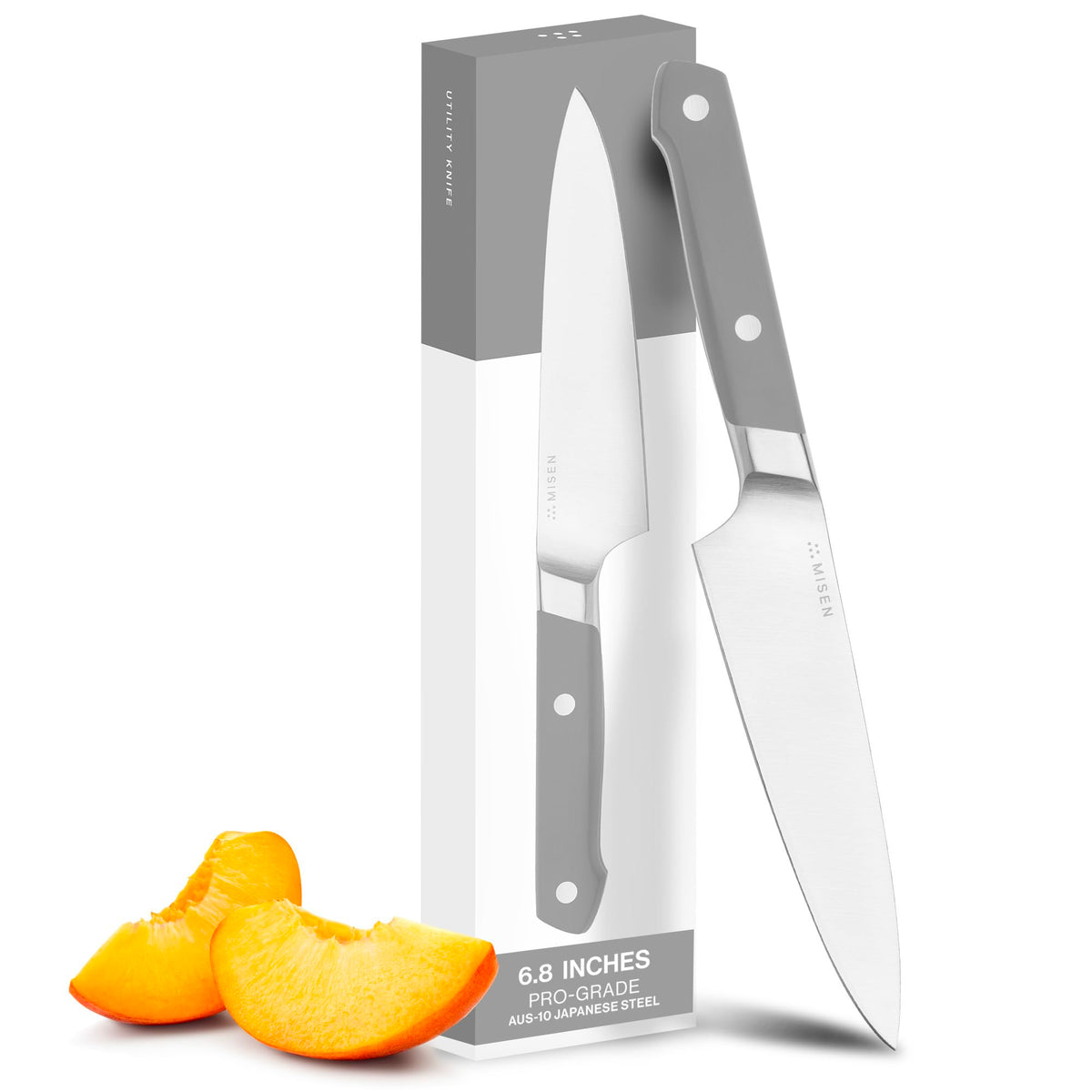 Cuchillo Misen con hoja afilada para cortes precisos en la cocina.