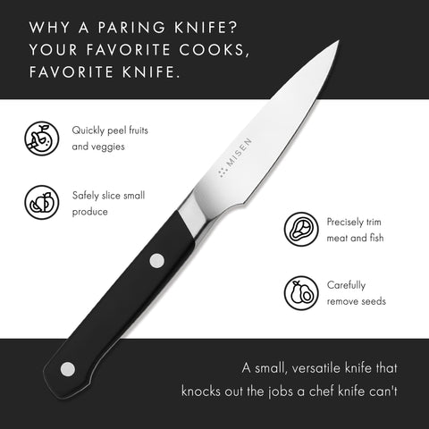 Cuchillo Misen para desvenar camarones con detalle limpio.