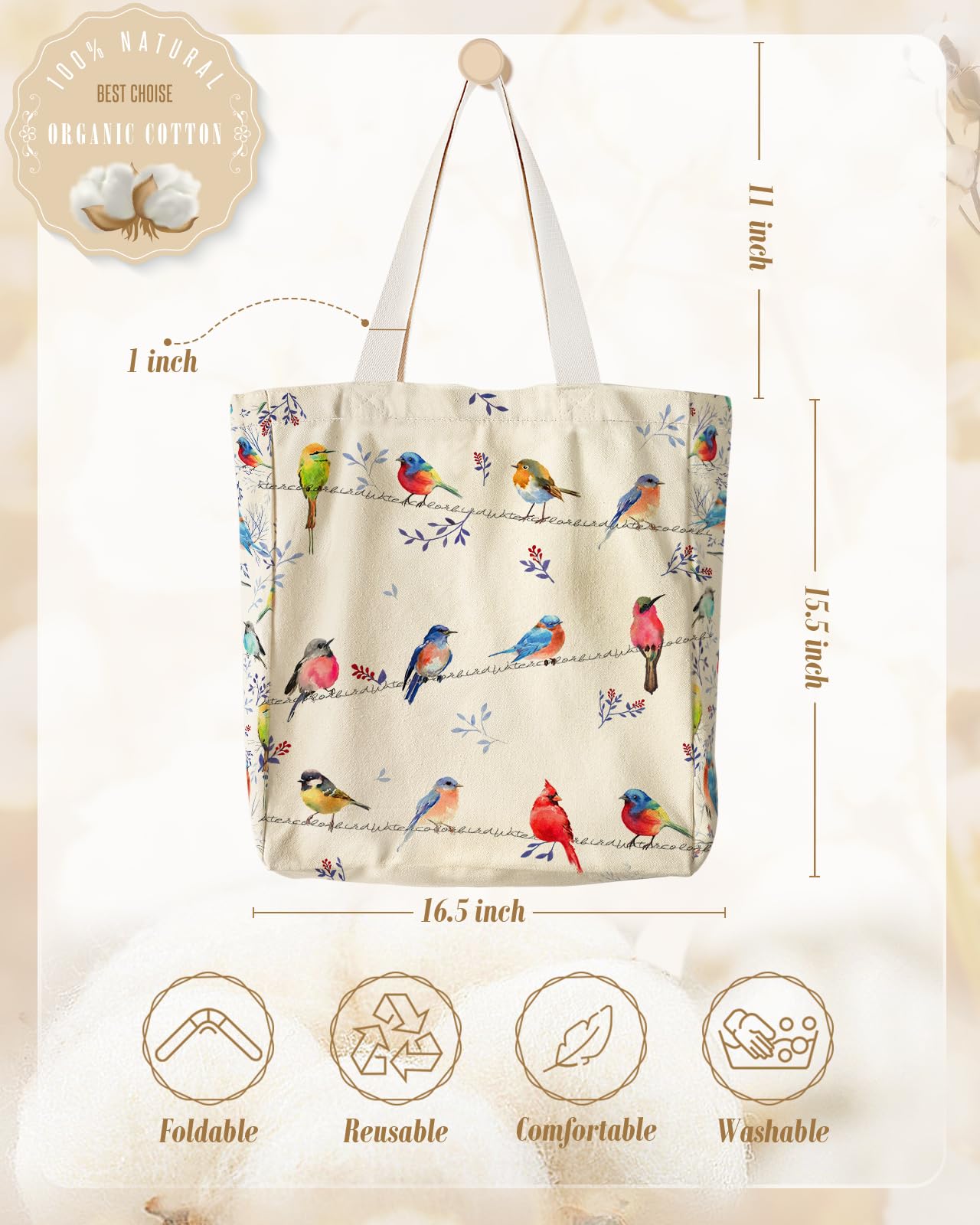 Miss Adola bolso canvas grande, bolsillo interior para objetos pequeños y seguros.