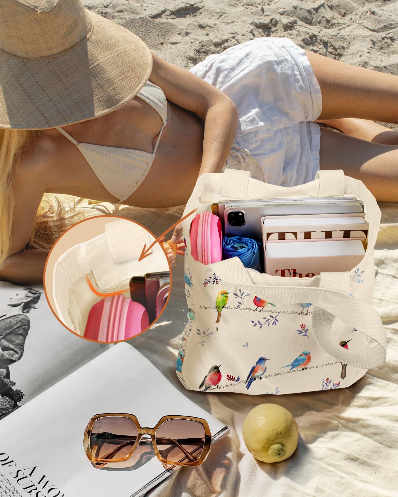 Miss Adola bolso canvas grande, perfecto para compras, gimnasio y viajes cortos.