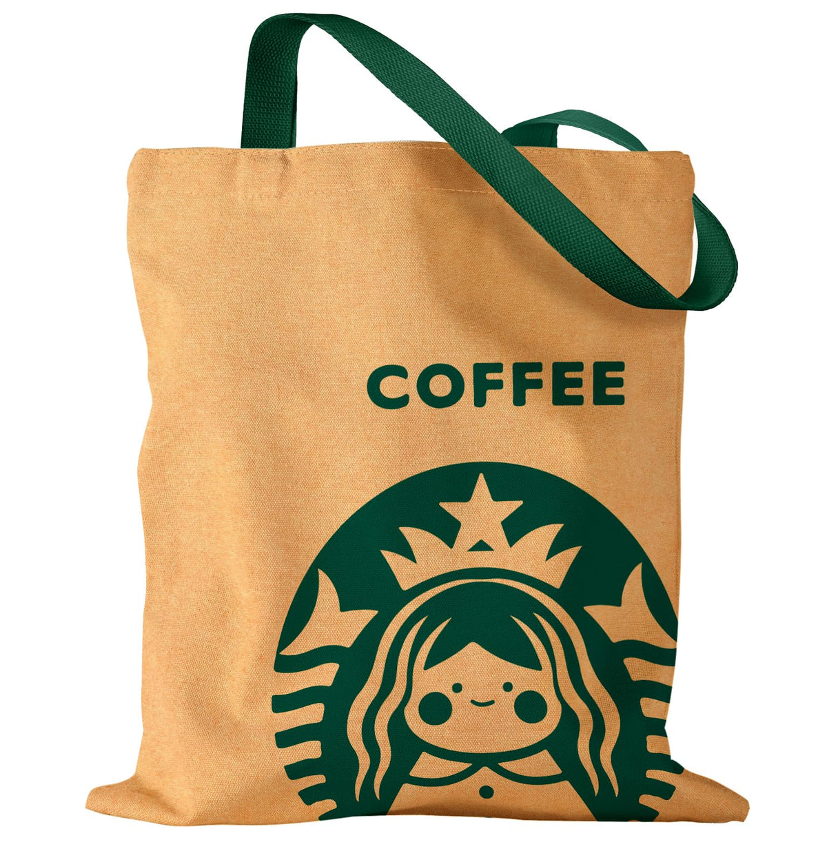 Miss Adola bolsa de lona frontal con diseño chica cafe, ideal para uso diario