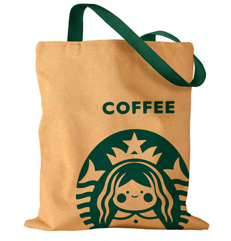 Miss Adola bolsa de lona frontal con diseño chica cafe, ideal para uso diario