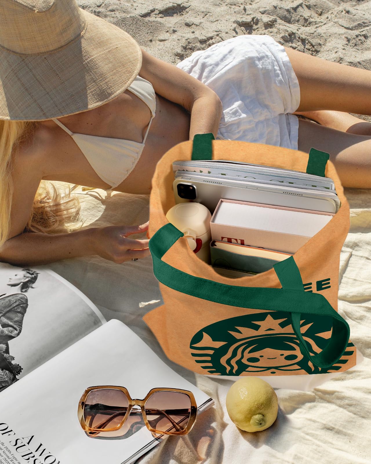 Miss Adola bolsa de lona, uso diario, gran capacidad para libros y tablet