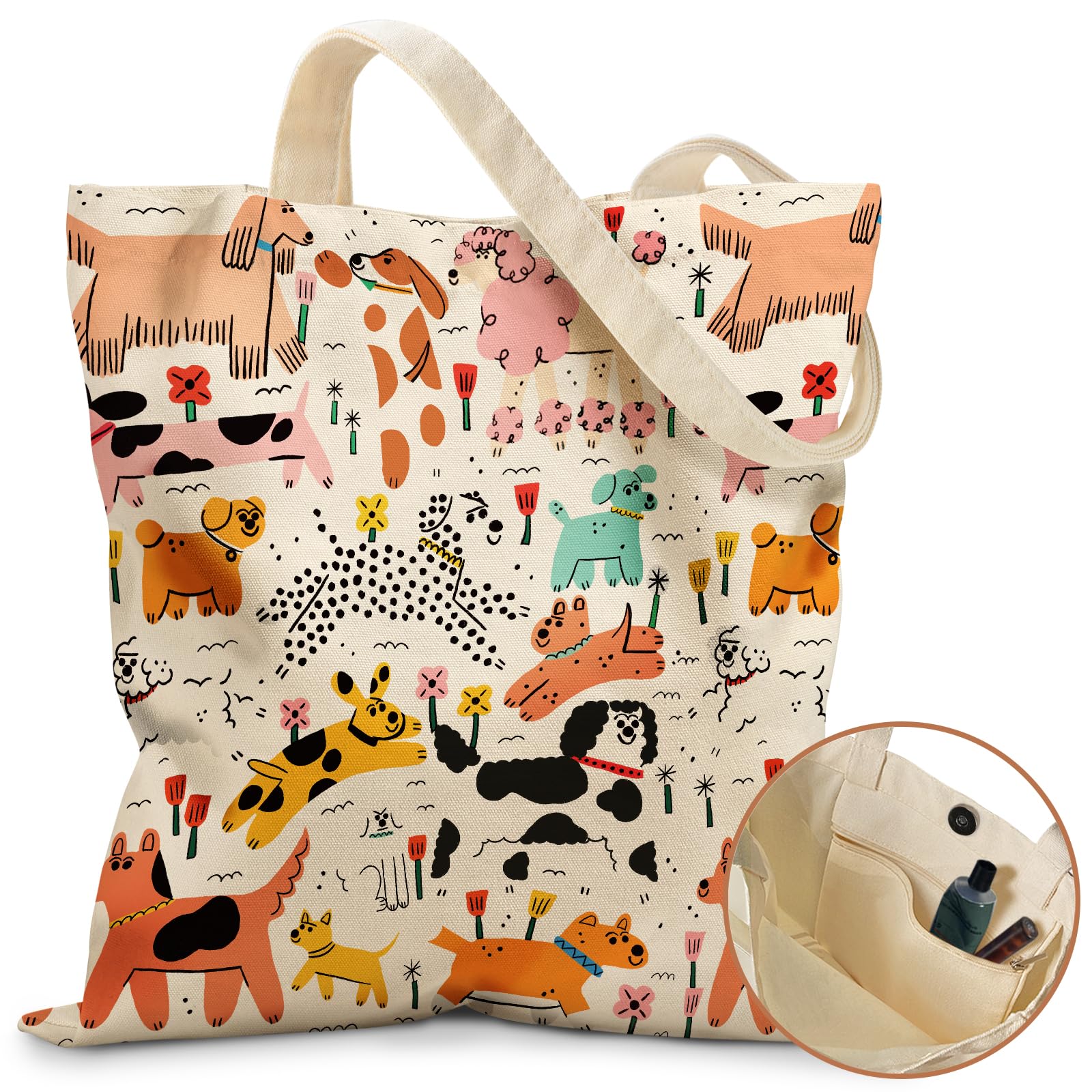 Miss Adola bolsa de lona estética con cierre magnético para seguridad al salir