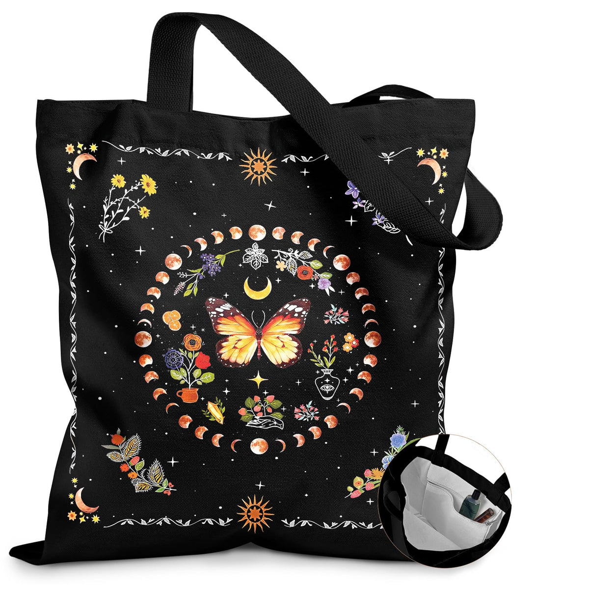 Miss Adola bolsa de lona, vista frontal, ideal para compras sostenibles.