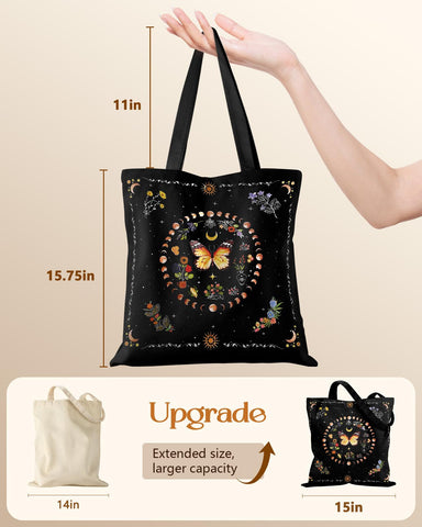 Miss Adola bolsa de lona, tamaño amplio, espacio para libros o portátil.