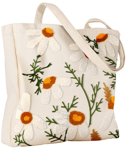 Miss Adola bolsa tote bordado 3D Margarita para compras diarias
