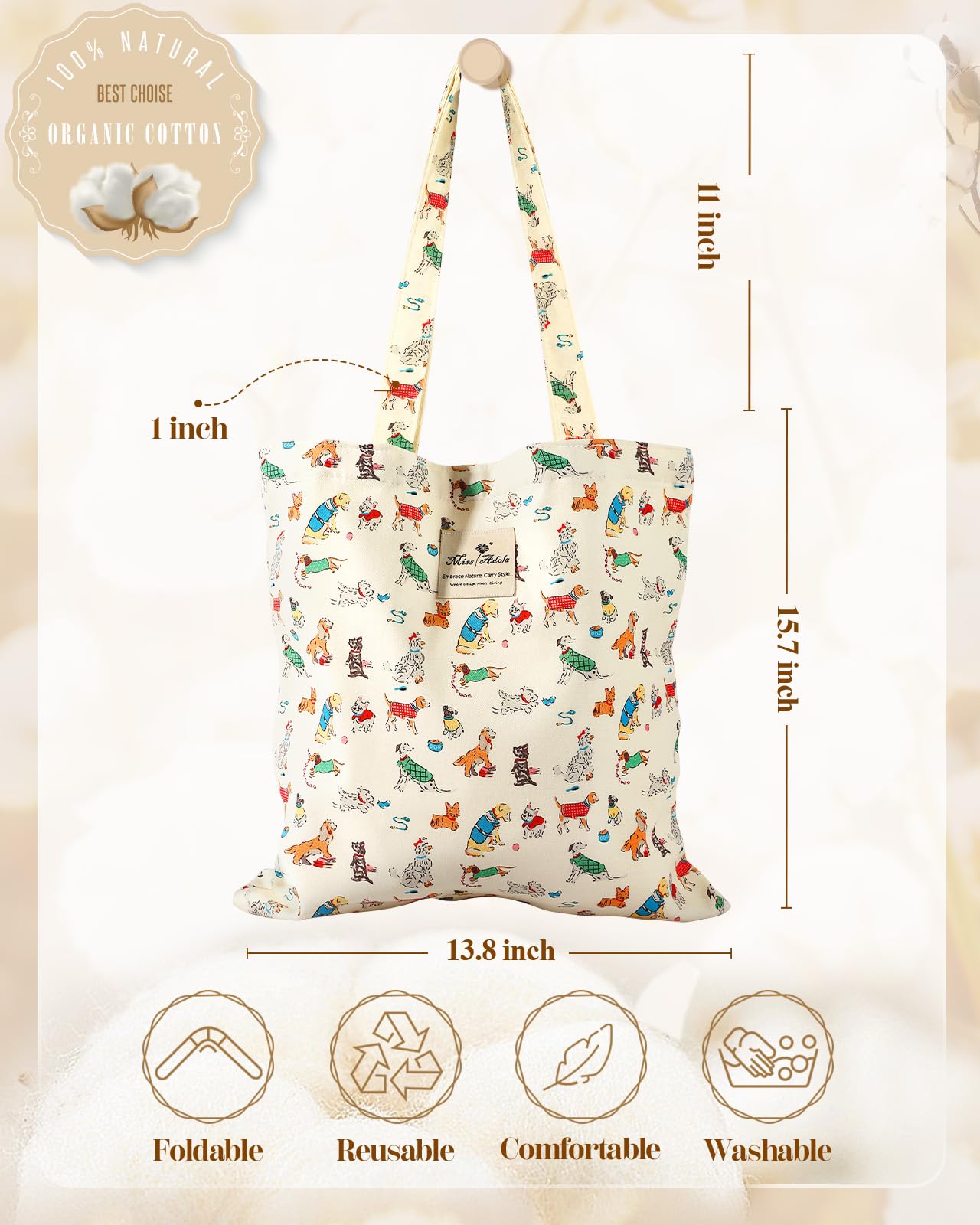 Miss Adola tote con bolsillo, ideal para llaves y teléfono.