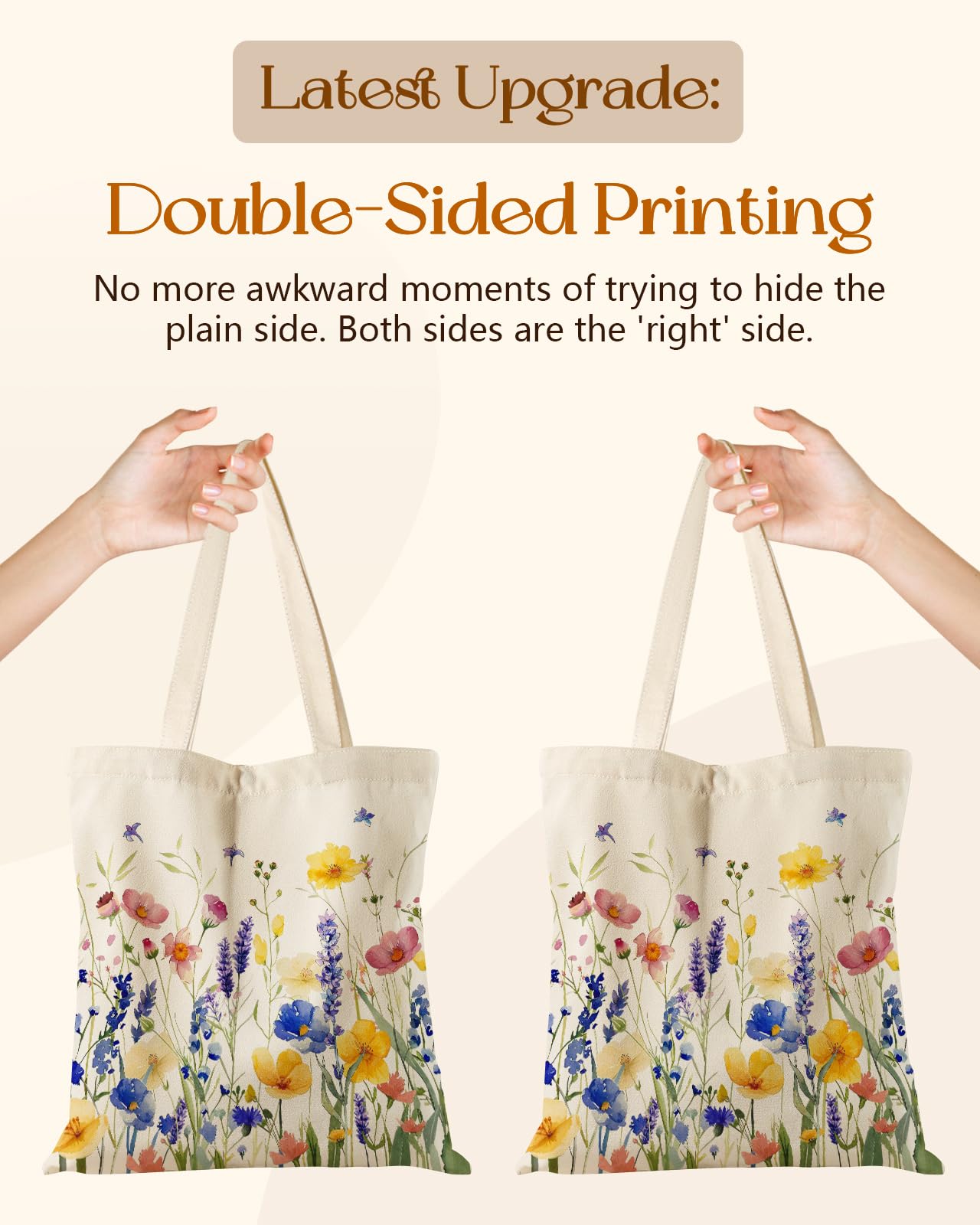 Miss Adola diseño floral en tote de algodón reutilizable