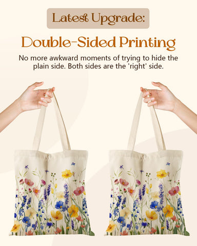 Miss Adola diseño floral en tote de algodón reutilizable