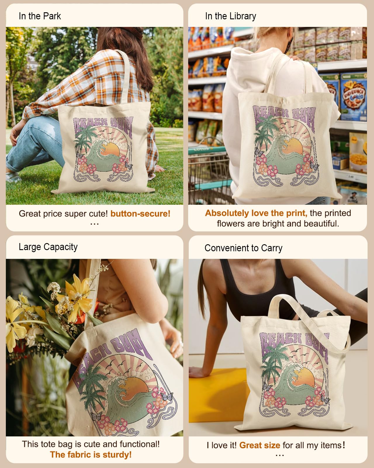 Miss Adola bolsa tote reutilizable y ecológica para compras