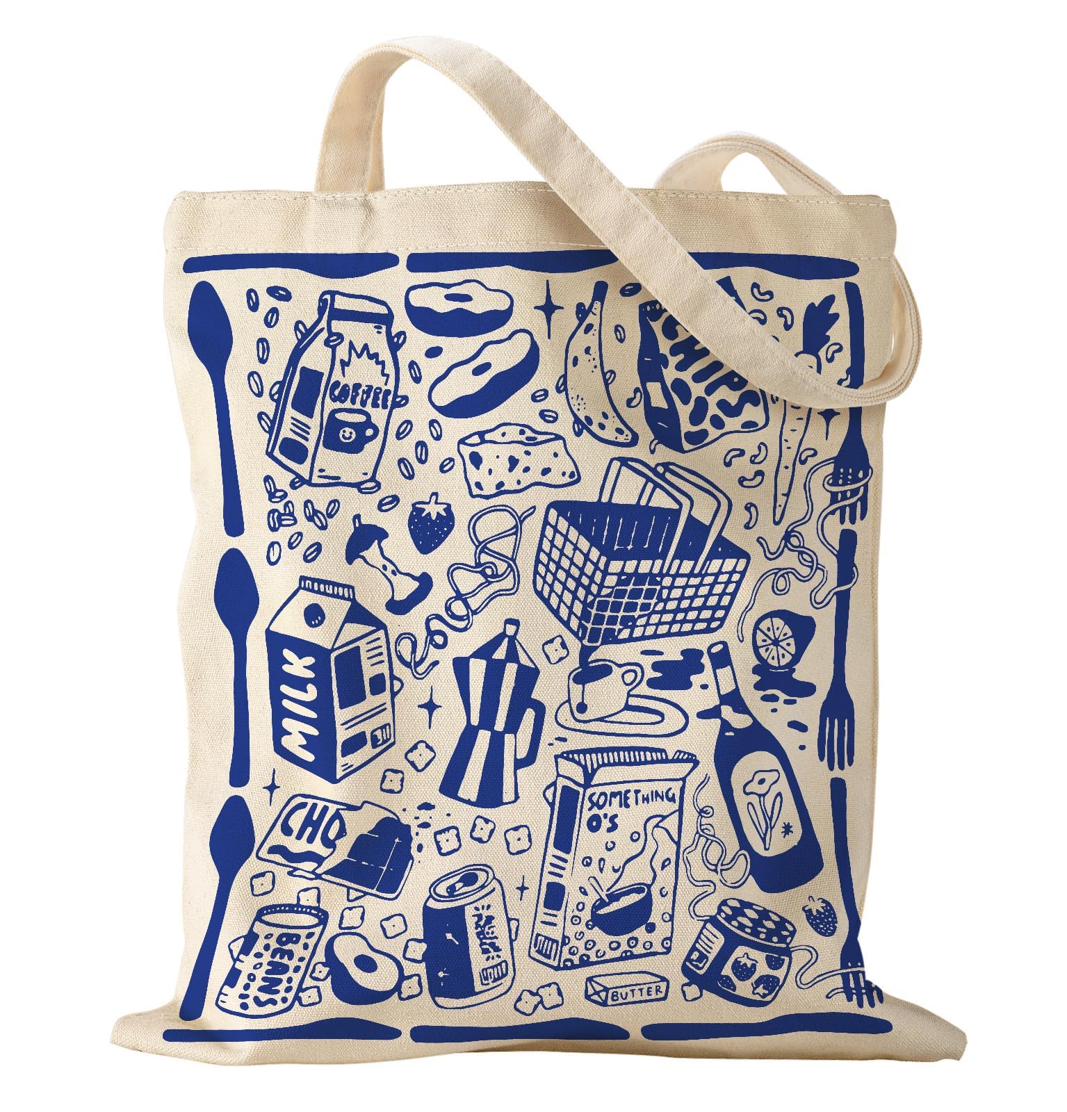 Bolsa Miss Adola de lona con estampado estético para uso diario y compras.