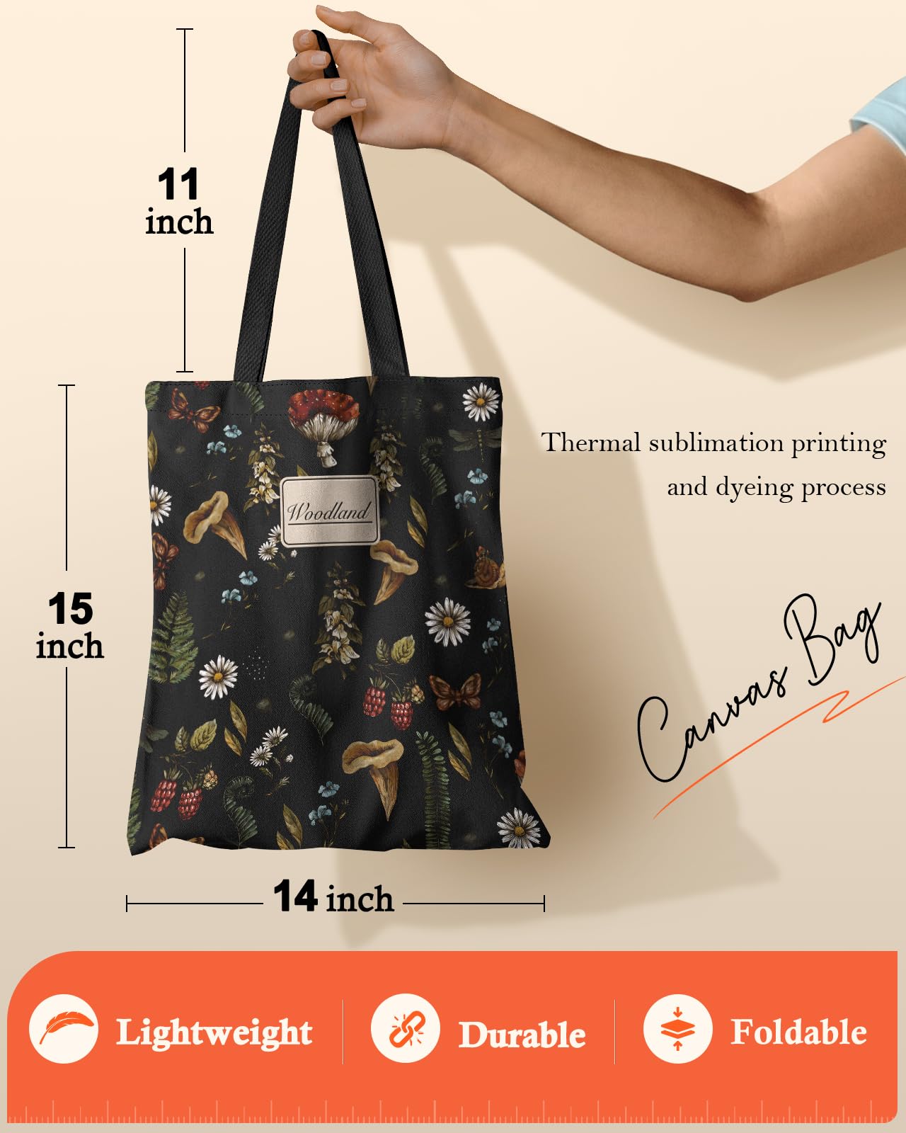 Miss Adola tote canvas con diseño vintage, ideal para viajar