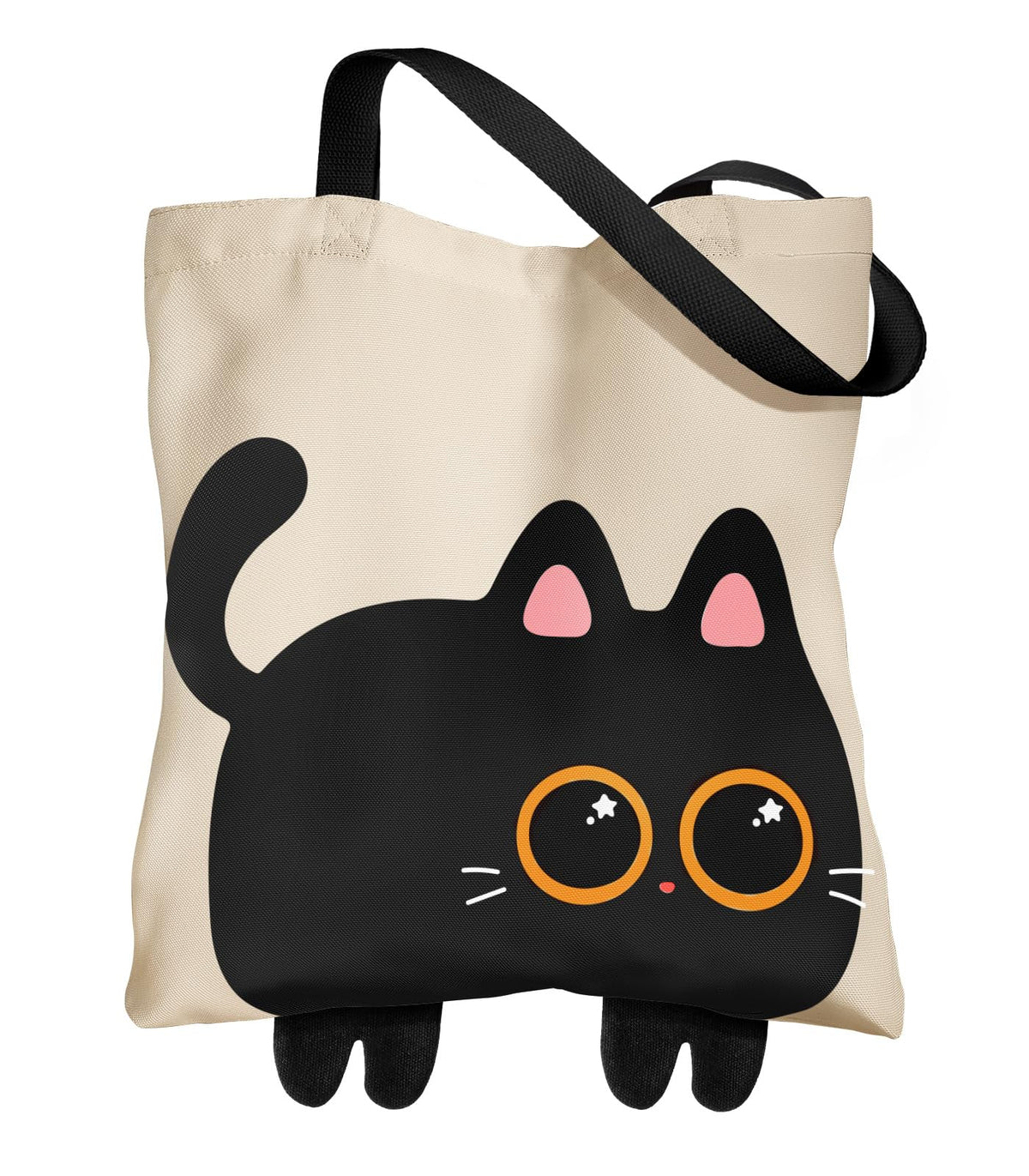 Miss Adola tote con gato negro de ojos curiosos, ideal para uso diario.