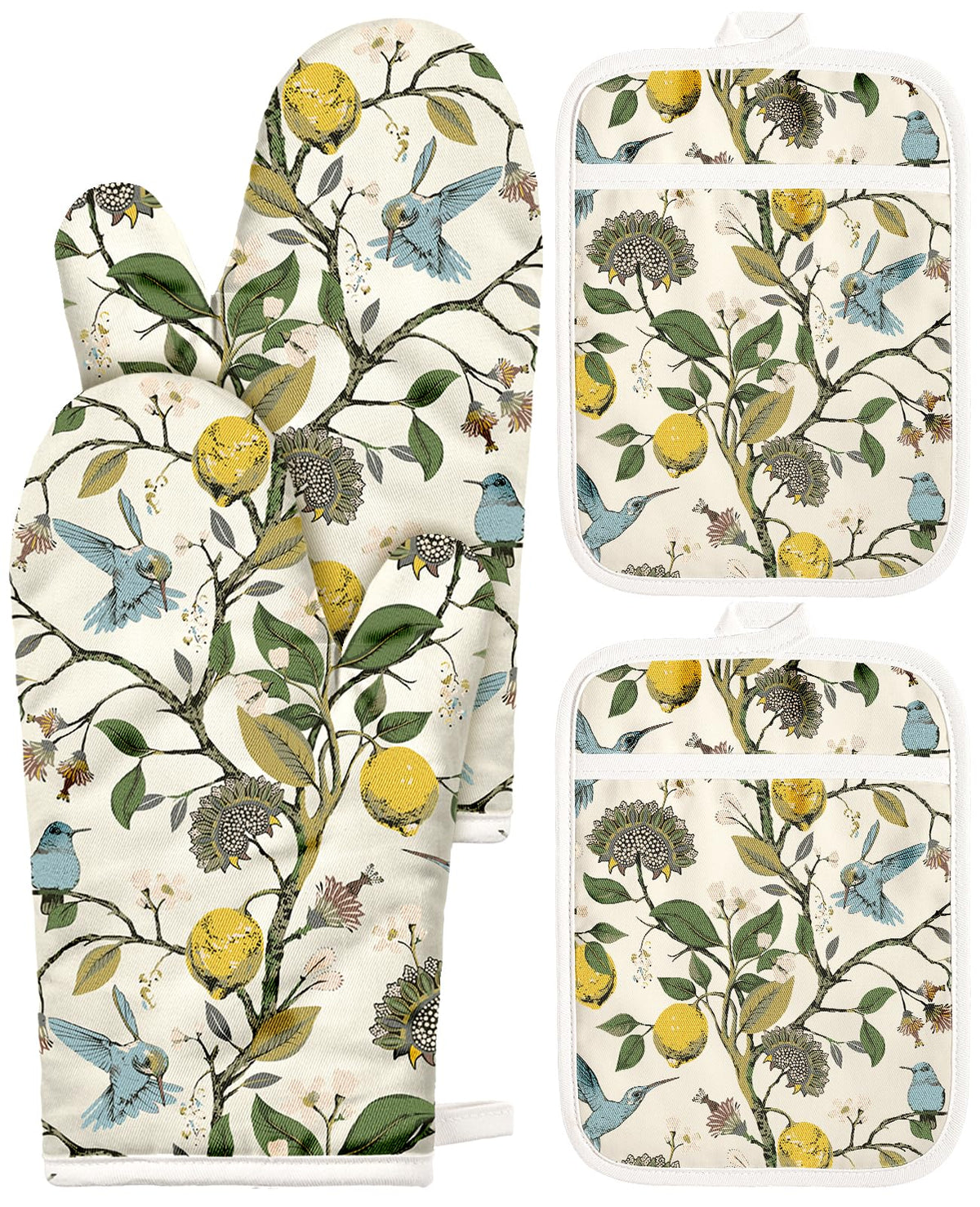 Guantes de horno Miss Adola con forro acolchado protegiendo manos