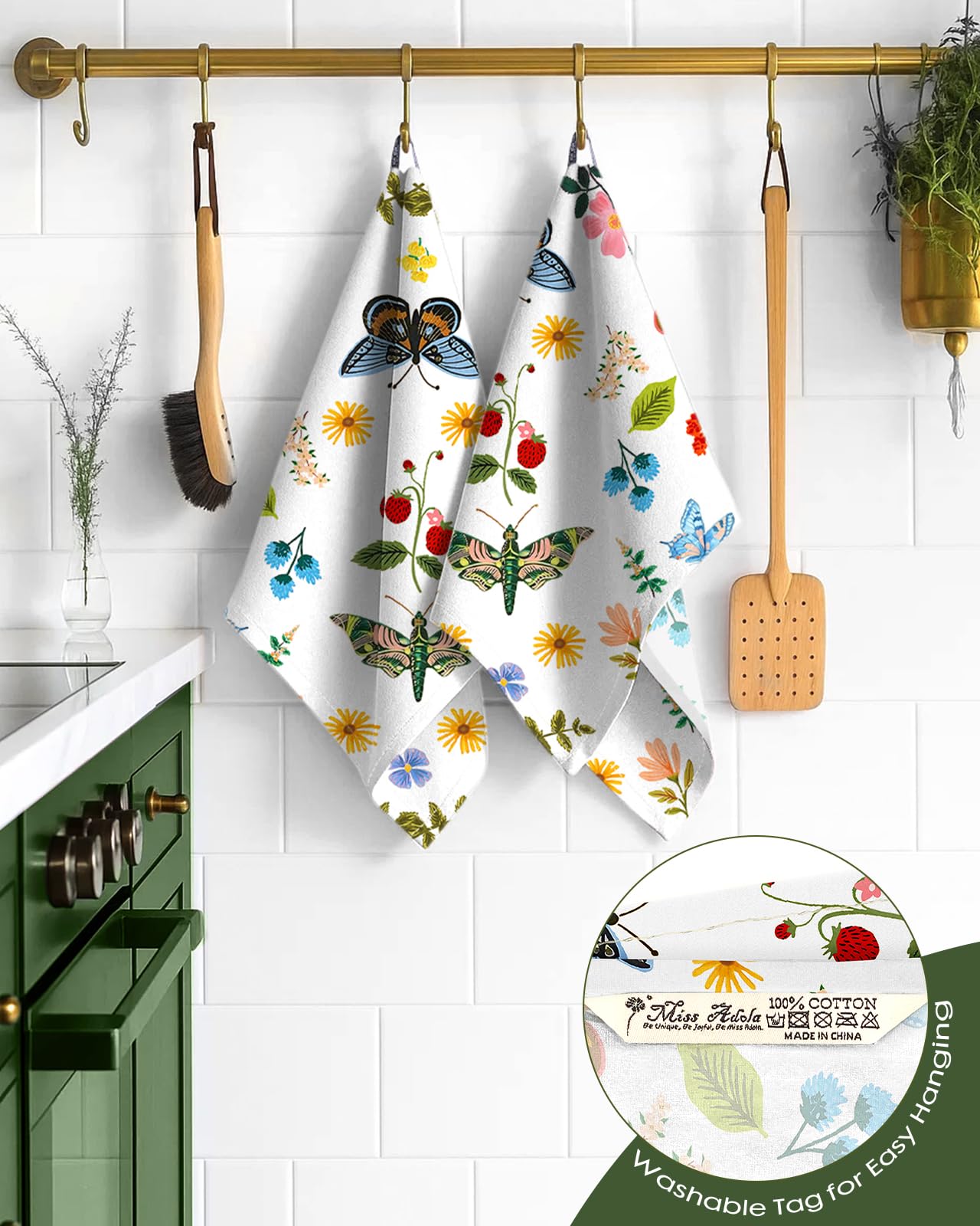 Miss Adola: diseño mariposa jardín, decorativas y prácticas para la cocina diaria.