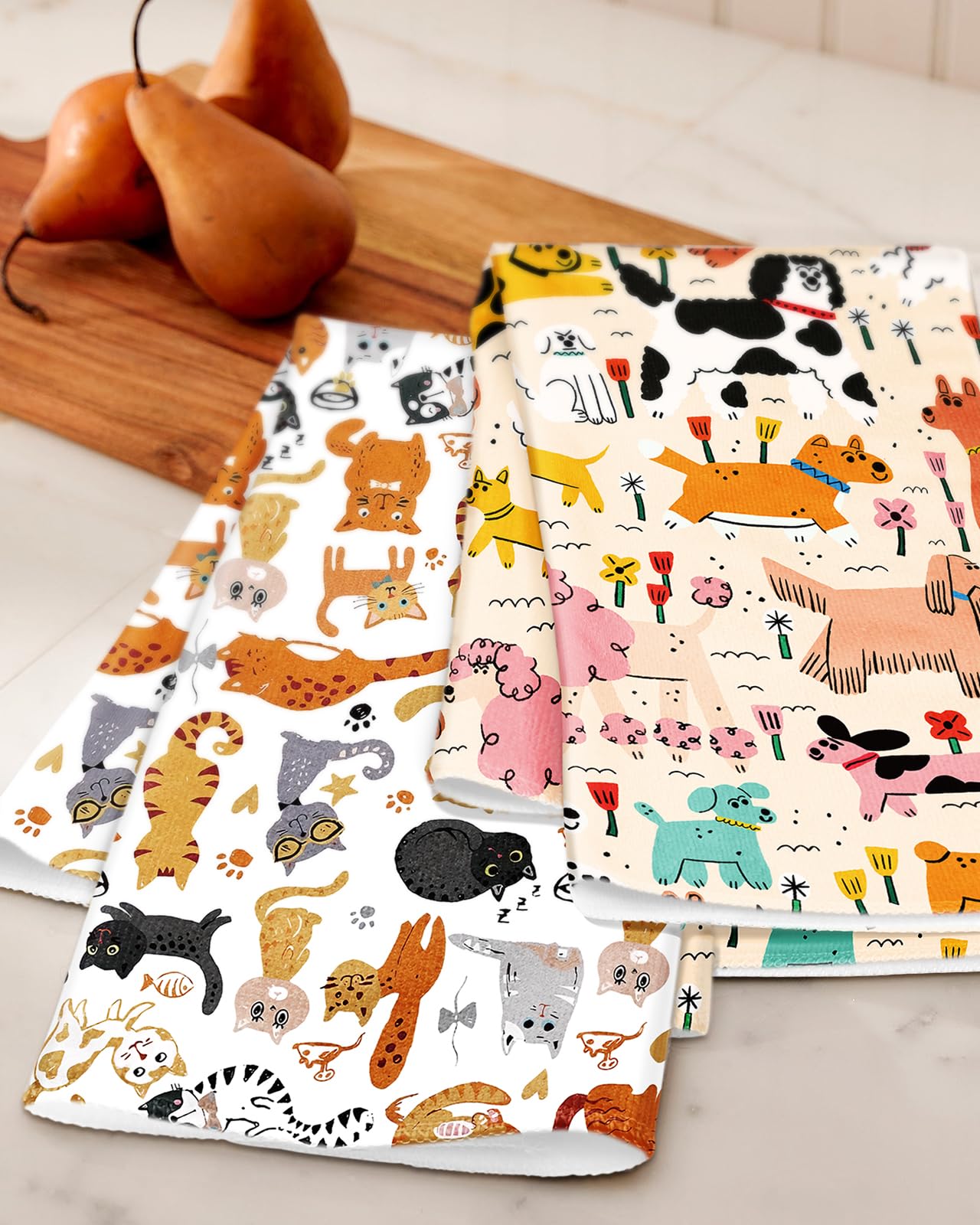 Toallas Miss Adola de microfibra con patrones adorables, ideales para limpiar grasa y superficies.