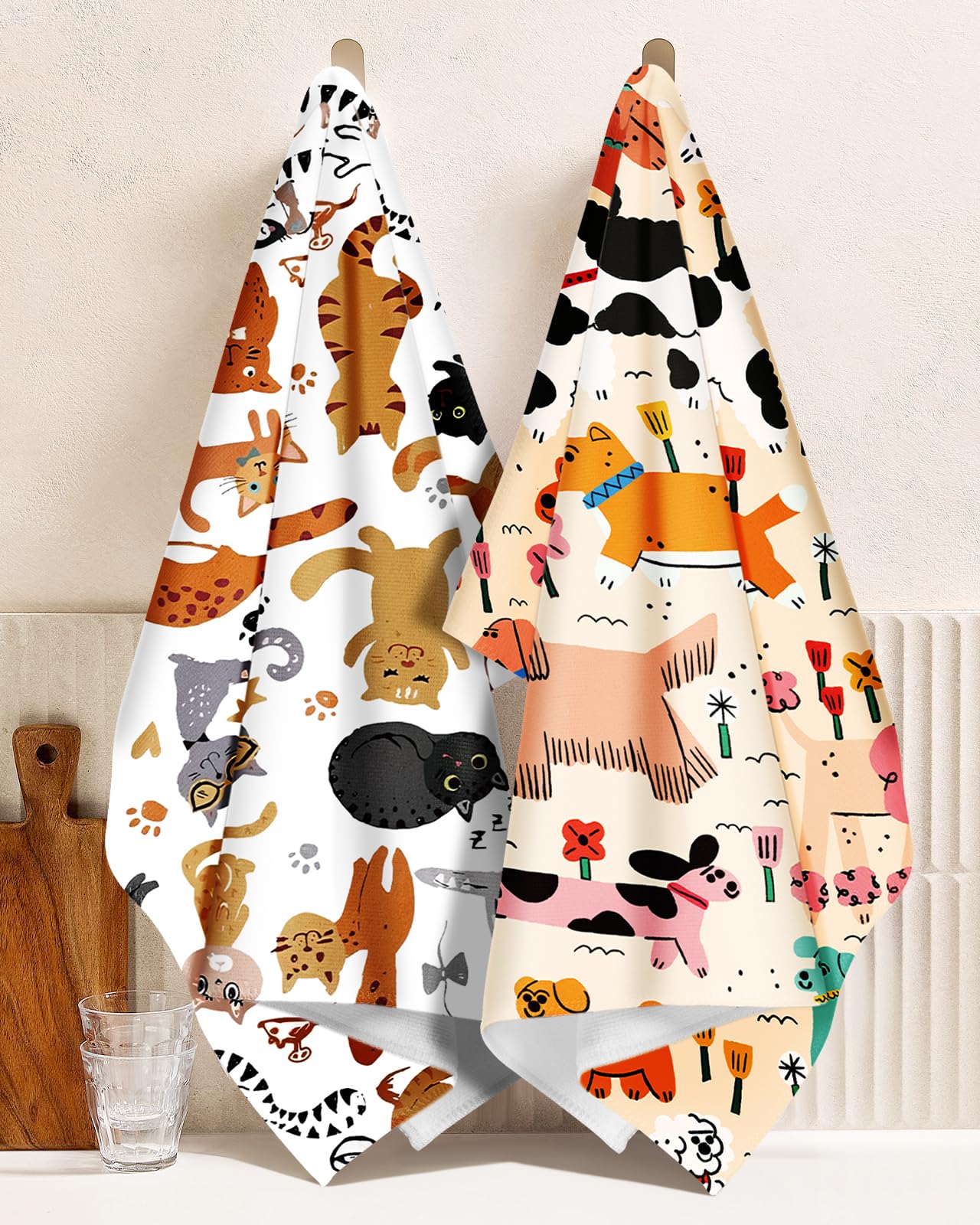 Toallas Miss Adola de 18x26 pulgadas, tamaño generoso para secar utensilios y manos.