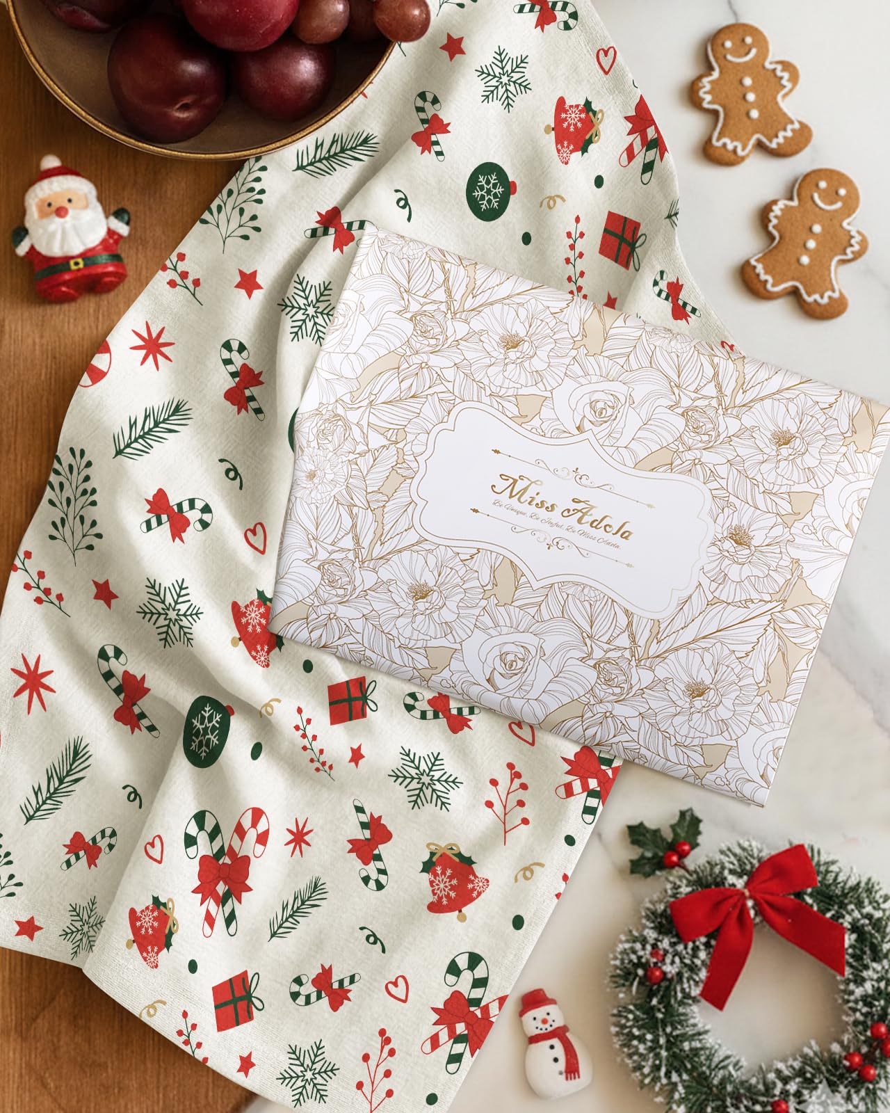 Miss Adola: toallas de cocina duraderas, regalo elegante para fiestas.