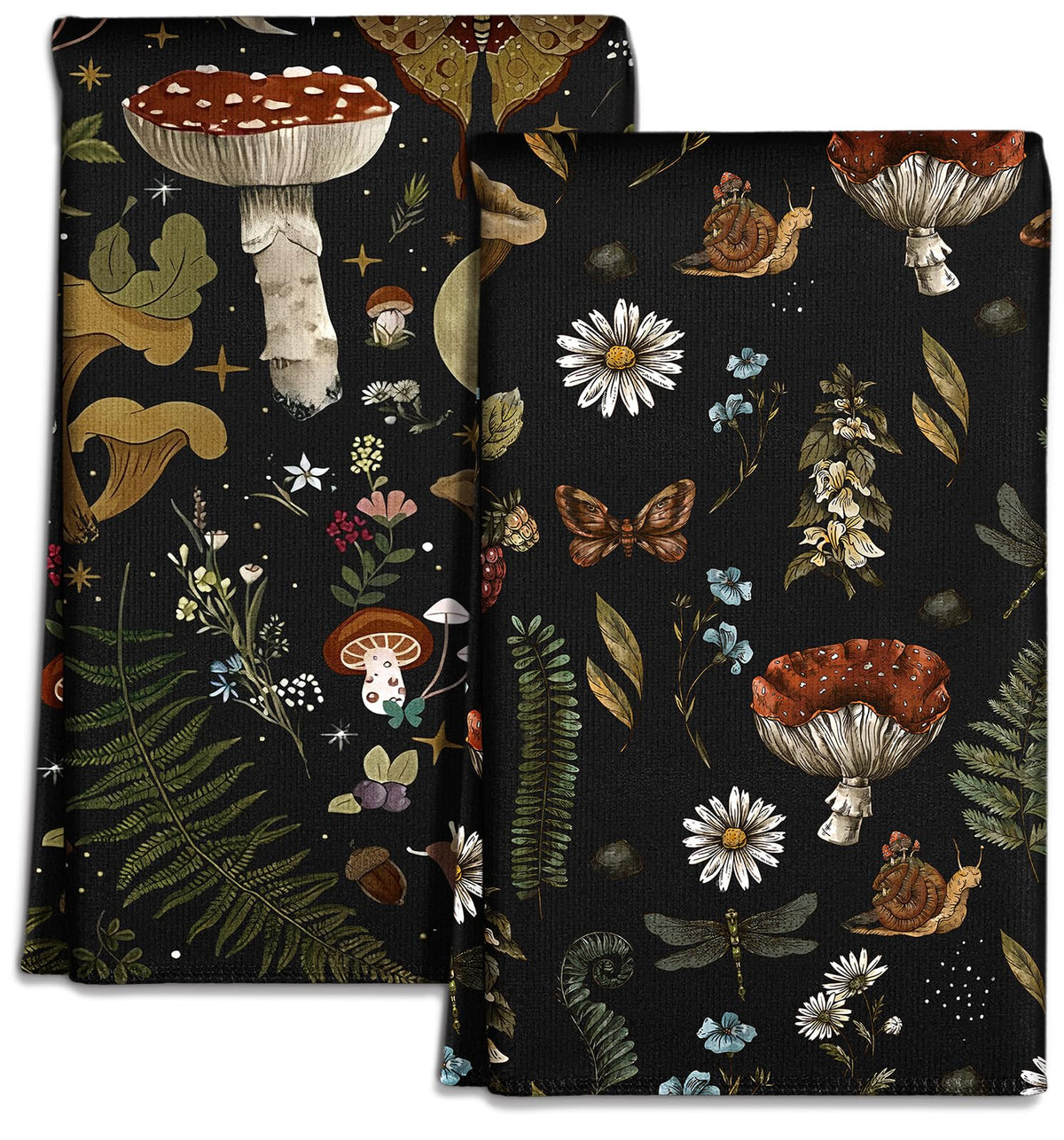 Miss Adola: toallas de cocina microfibra con diseño hongo negro, decorativas y secado rápido.