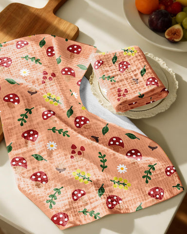 Miss Adola toalla waffle diseño hongo, añade toque decorativo y práctico.
