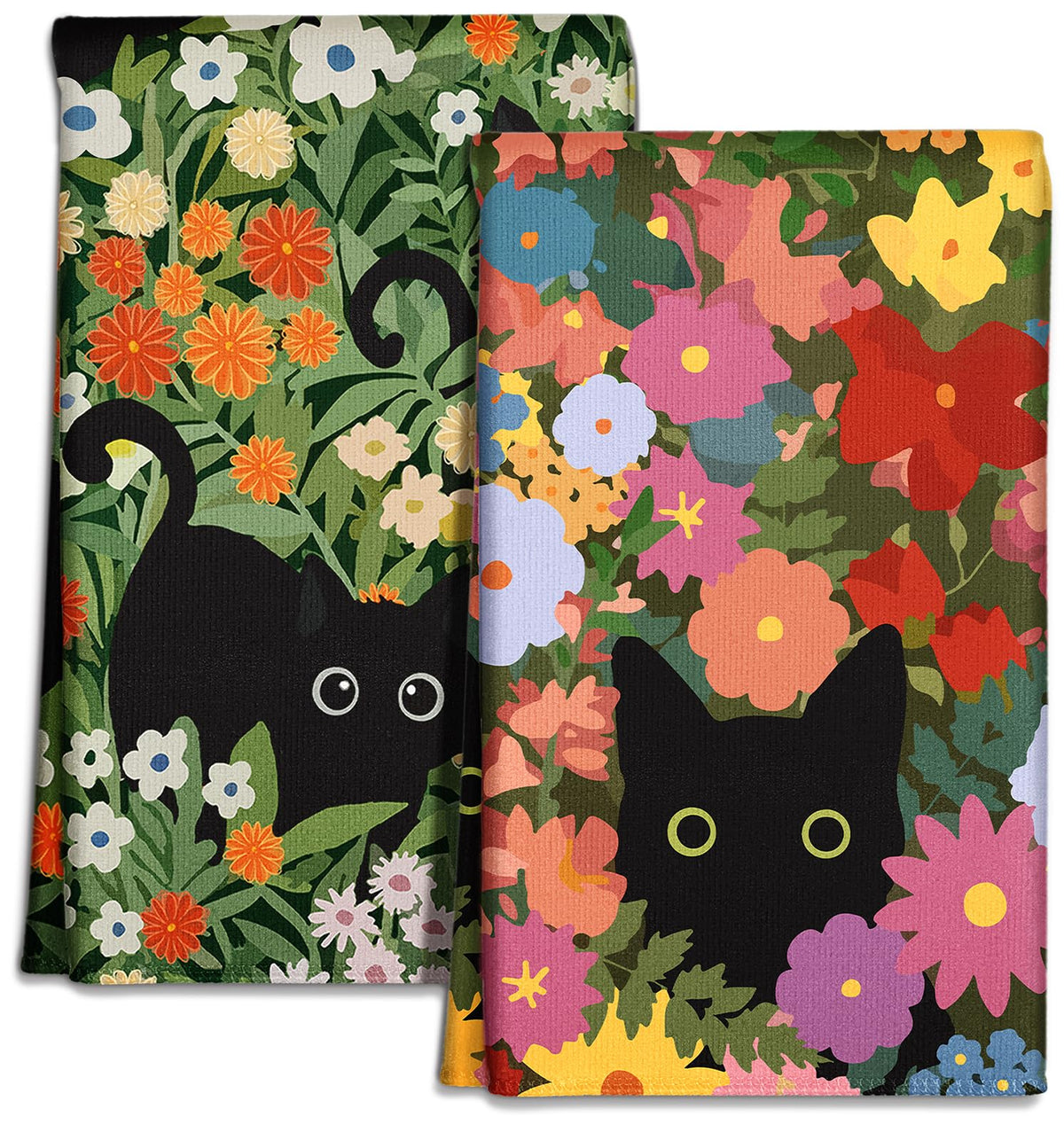Miss Adola toallas de cocina microfibra con estampado floral, absorbentes para secado rápido.