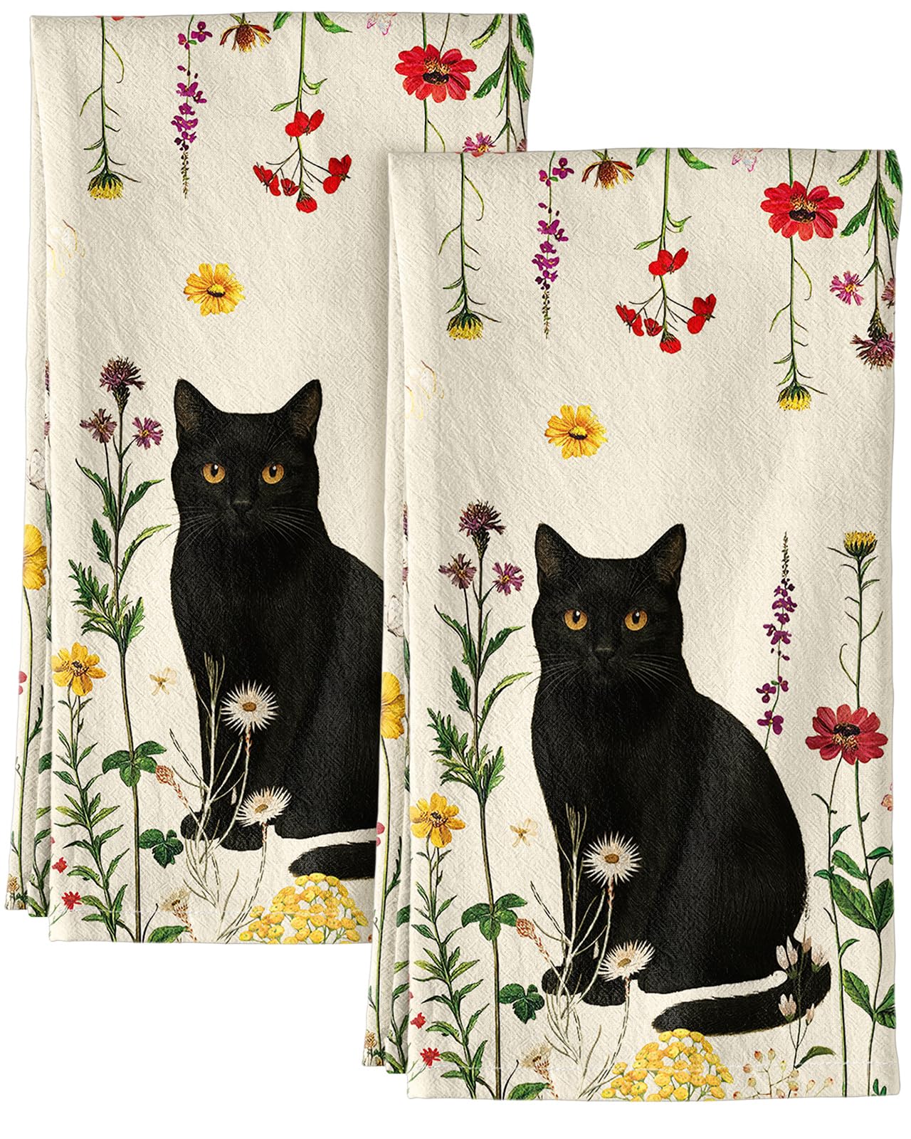 Miss Adola toallas harina algodón 18x26 con aro colgar, absorbentes para la cocina.