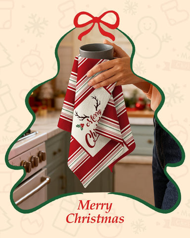 Toallas Miss Adola con diseño clásico navideño para cocina festiva