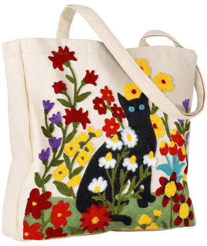 Miss Adola tote bordado 3D con flores, ideal para elevar el look diario.