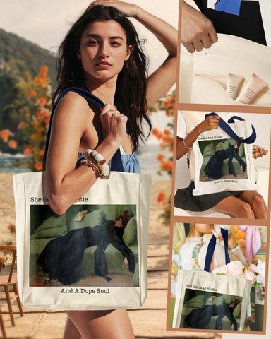 Miss Adola tote resistente de algodón, ideal para compras y viajes cortos