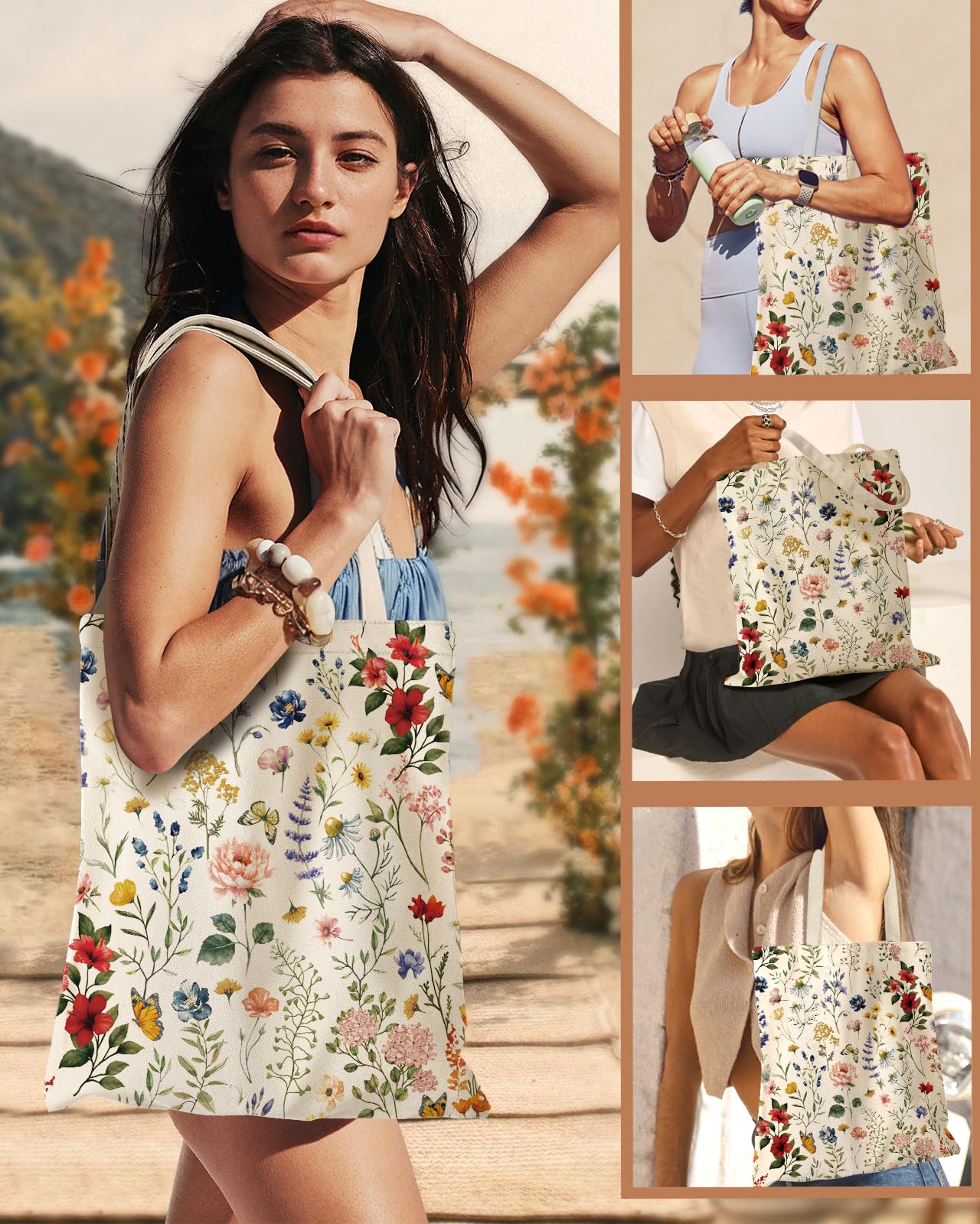 Miss Adola tote de lona, floración arbusto, regalo perfecto para ocasiones especiales.