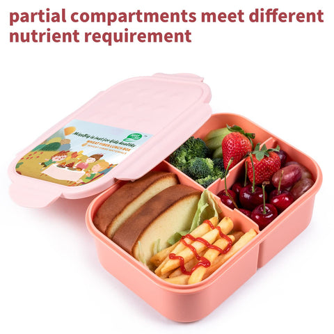 Miss Big Bento Box adulto rosa con tres compartimentos para comidas equilibradas