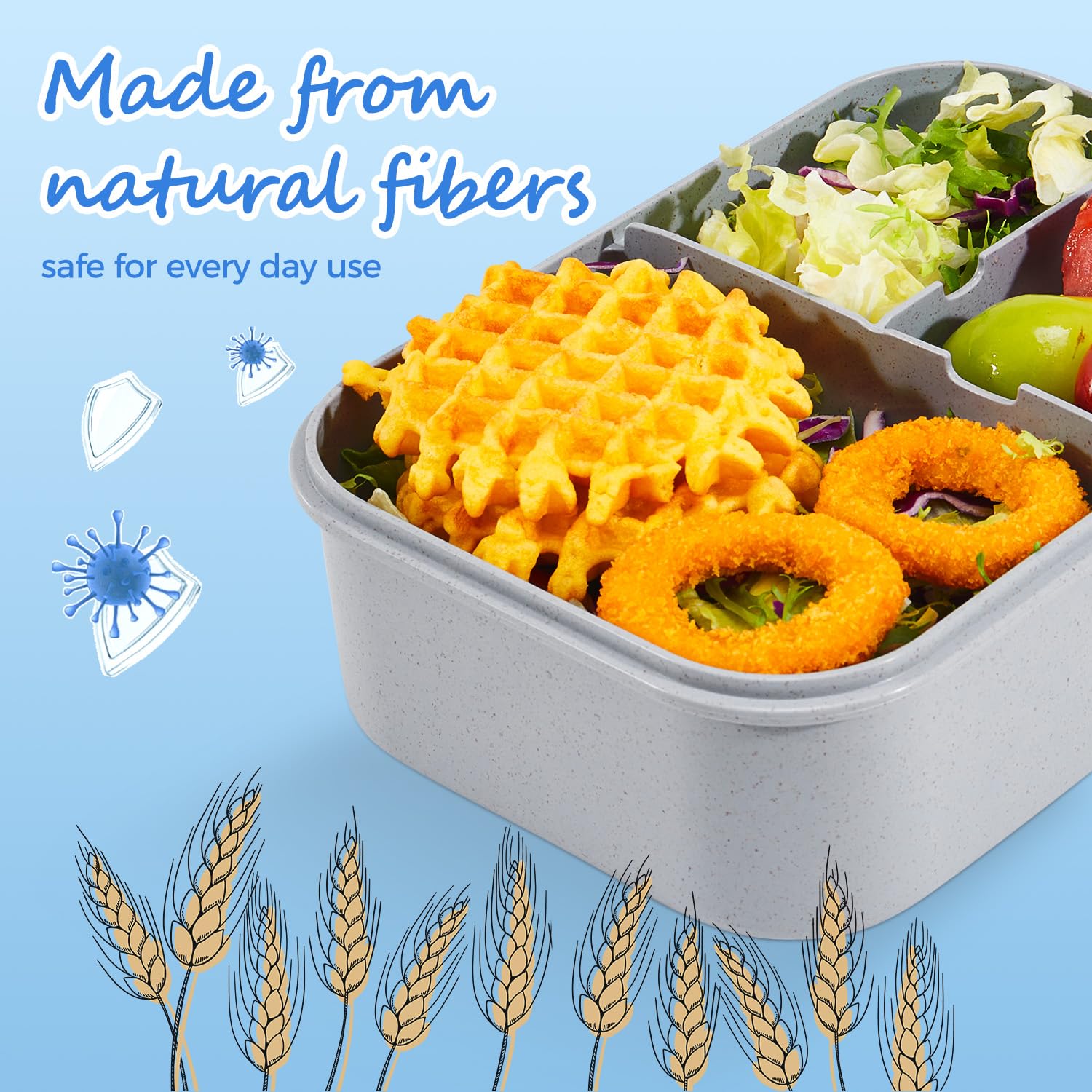 MISS BIG Bento Box apto para microondas y lavavajillas tras cada comida.