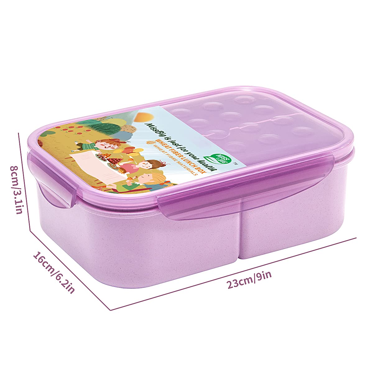 Miss Big Bento Box con 3 compartimentos para comidas equilibradas.