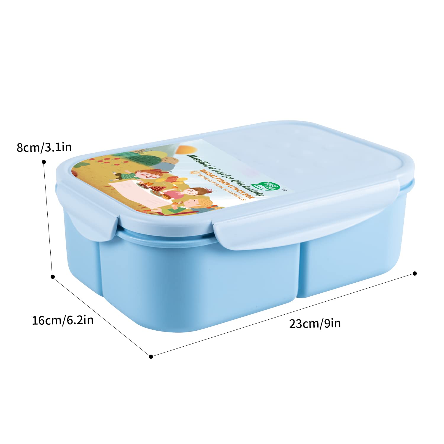 Miss Big Caja de almuerzo apta para microondas y lavavajillas.