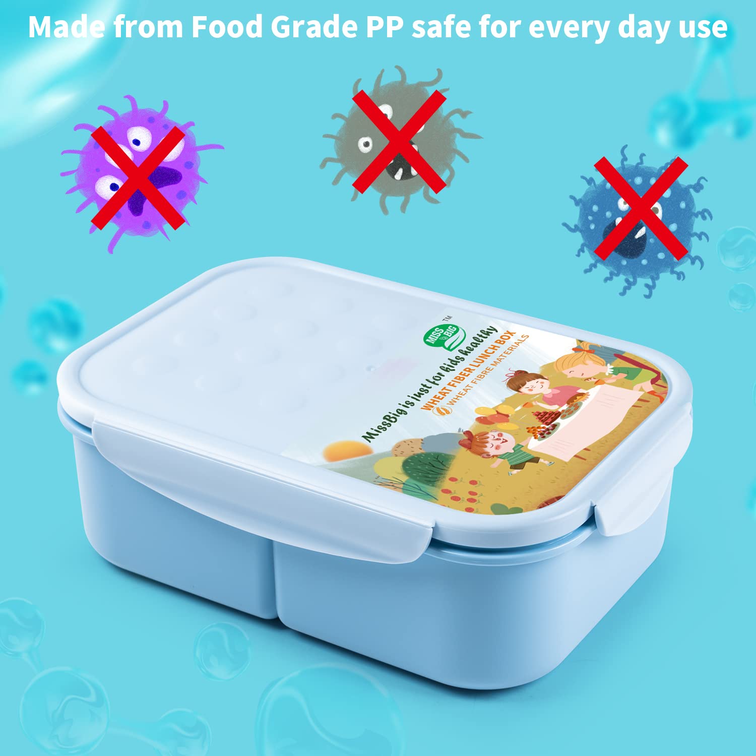 Miss Big Caja de almuerzo en dos tamaños para niños y adultos.