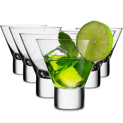Copa MITBAK martini de 6 unidades sin tallo con base estilosa para cocteles.