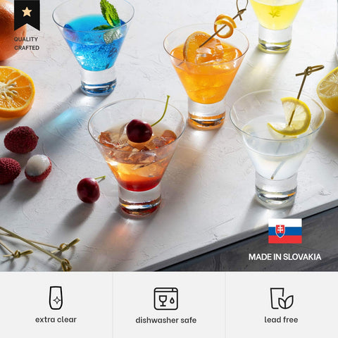 Copa MITBAK martini 8 onzas, silueta clara para degustaciones elegantes.