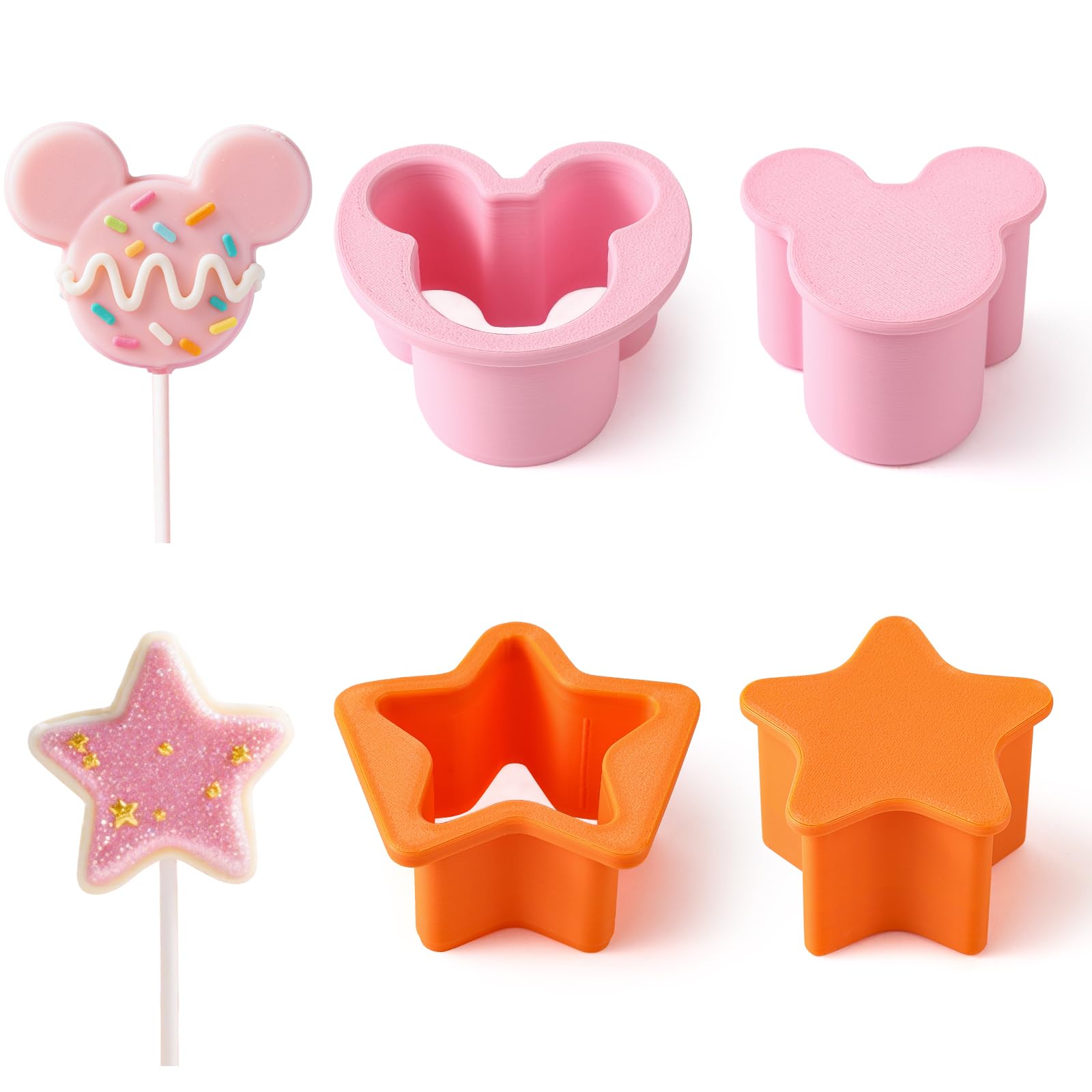 MITCHENIFY Molde paleta ratón, ideal para fiestas infantiles y pasteles.