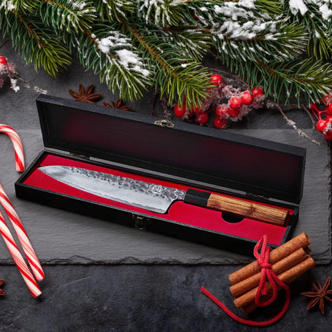 MITSUMOTO SAKARI Gyuto: caja de sándalo para almacenamiento y presentación