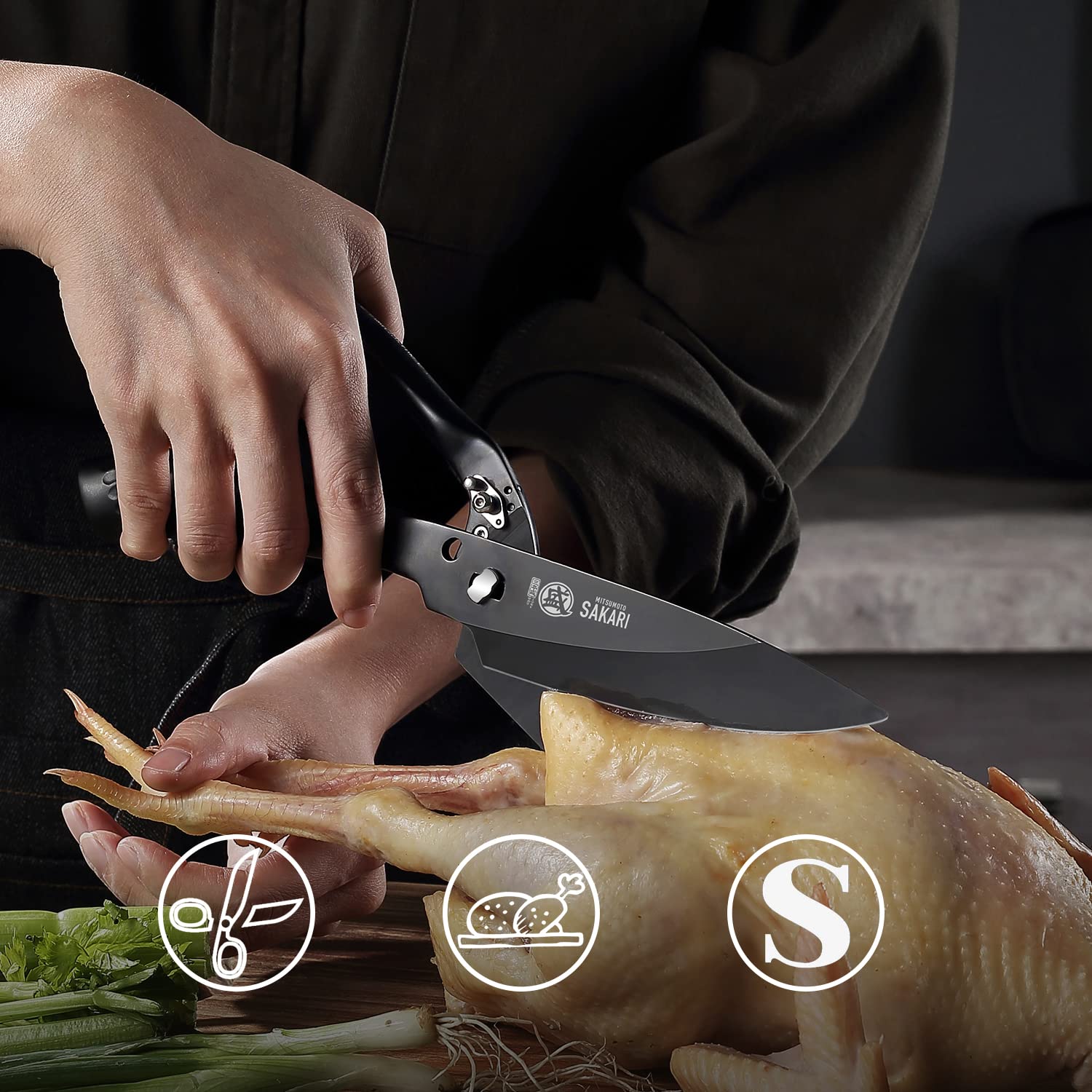 Tijeras multiusos Mitsumoto Sakari para pollo, pescado y verduras